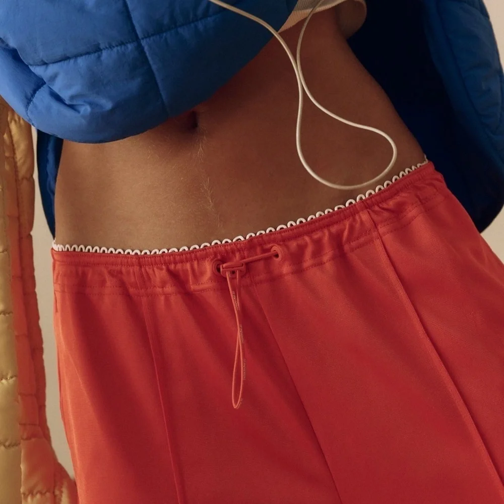 Free People Red Track Pants with Contrast Stitching - Picture 2 of 5